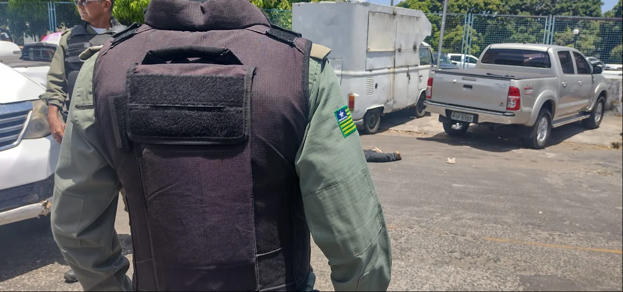 Polícia Militar no local da ocorrência
