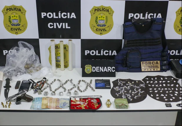 Material ilícito apreendido pelo Denarc