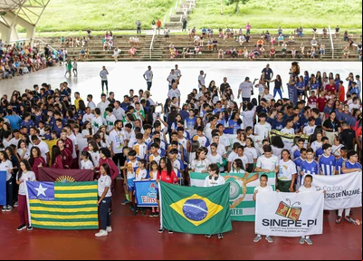 A solenidade de abertura das Olimpíadas das Escolas Particulares