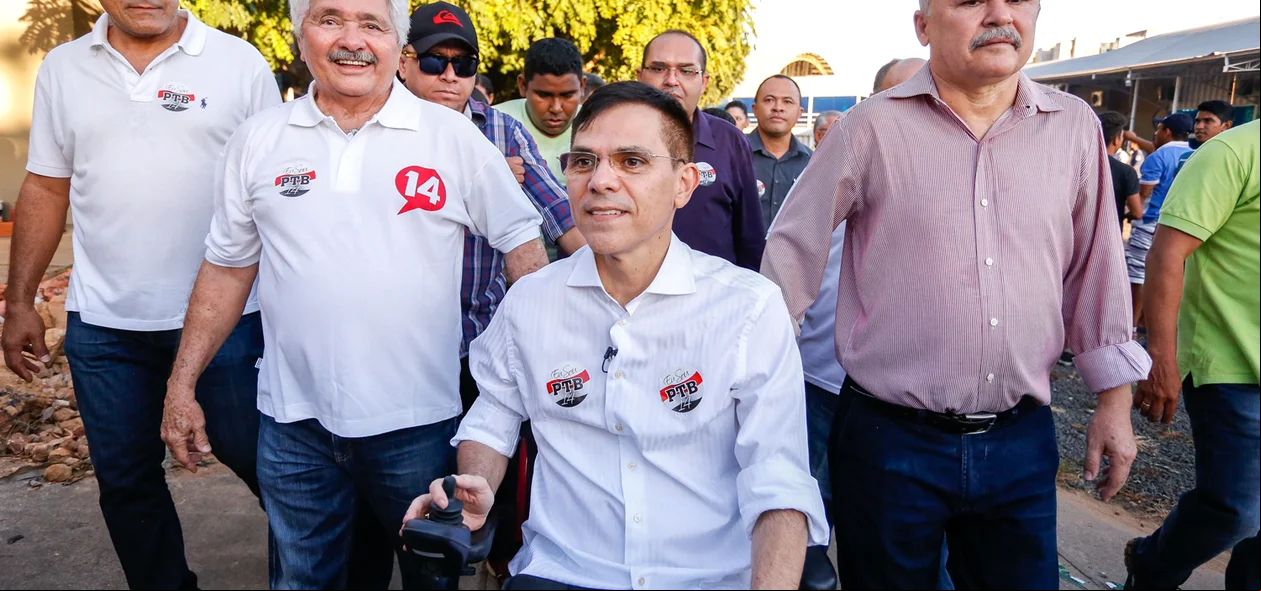 Amadeu Campos com o candidato a vice Décio Solano e o senador Elmano Férrer