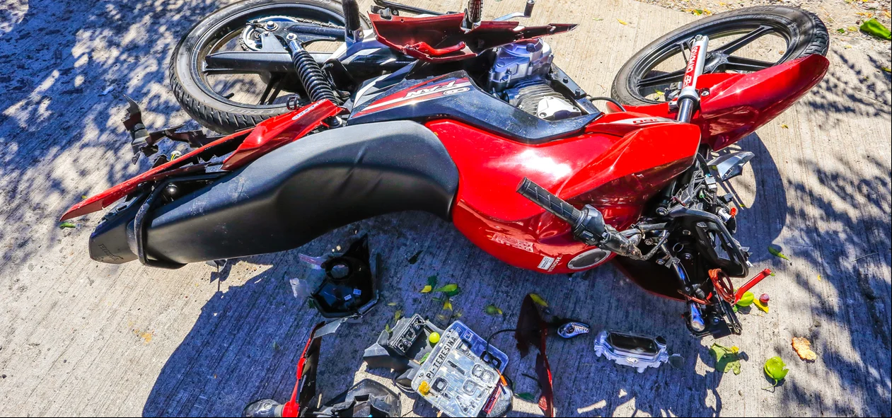 Motocicleta envolvida no acidente