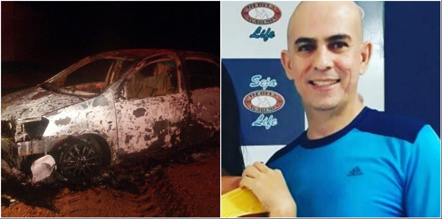 Carro incendiado de Macelo Henrique